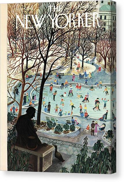 The New Yorker Cover - February 4th, 1961 Canvas Art Print by Ilonka Karasz