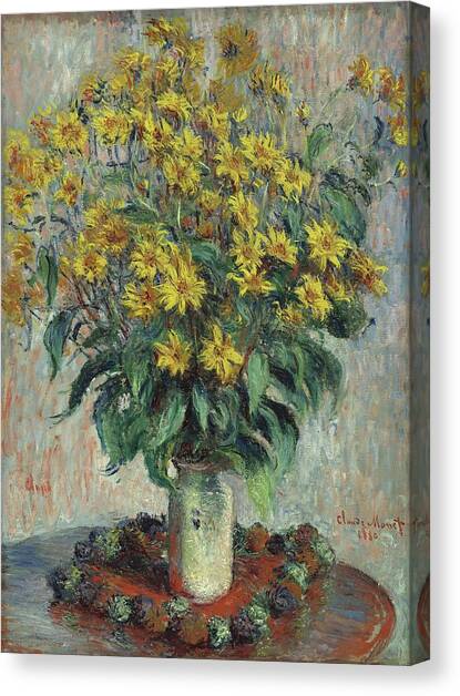 Jerusalem Artichoke Flowers Canvas Art Print by Claude Monet