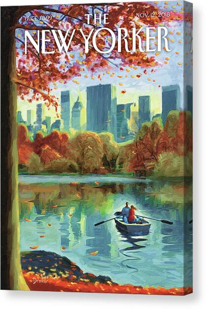 Autumn Central Park Canvas Art Print by Eric Drooker