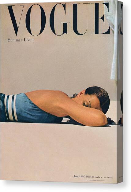 Vogue Magazine June 1st, 1947 Canvas Art Print by John Rawlings