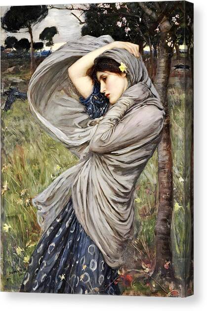 Boreas Canvas Art Print by John William Waterhouse