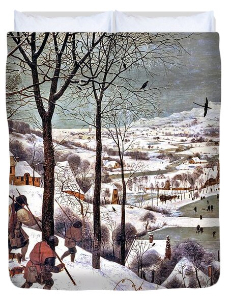 Hunters in the Snow by Bruegel Duvet Cover