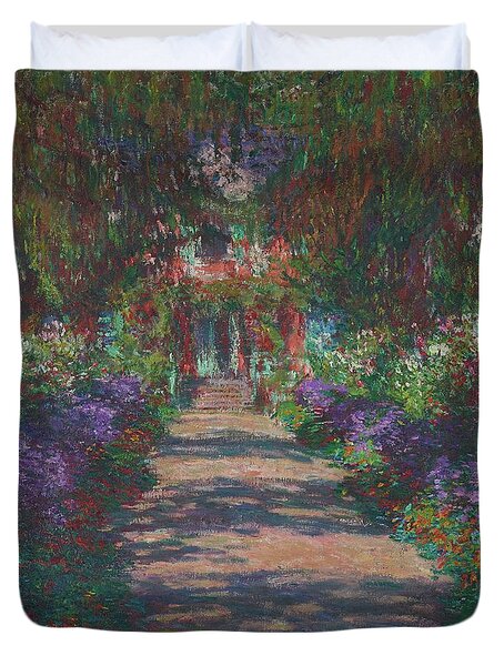 Garden Pathway in Giverny Duvet Cover