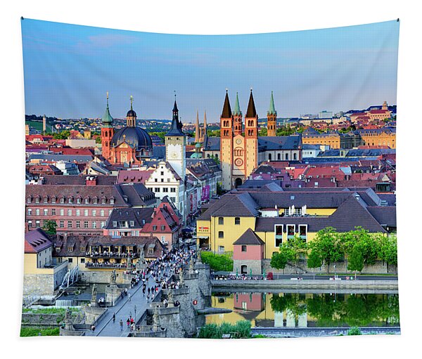 City Of Wurzburg In Germany Tapestry