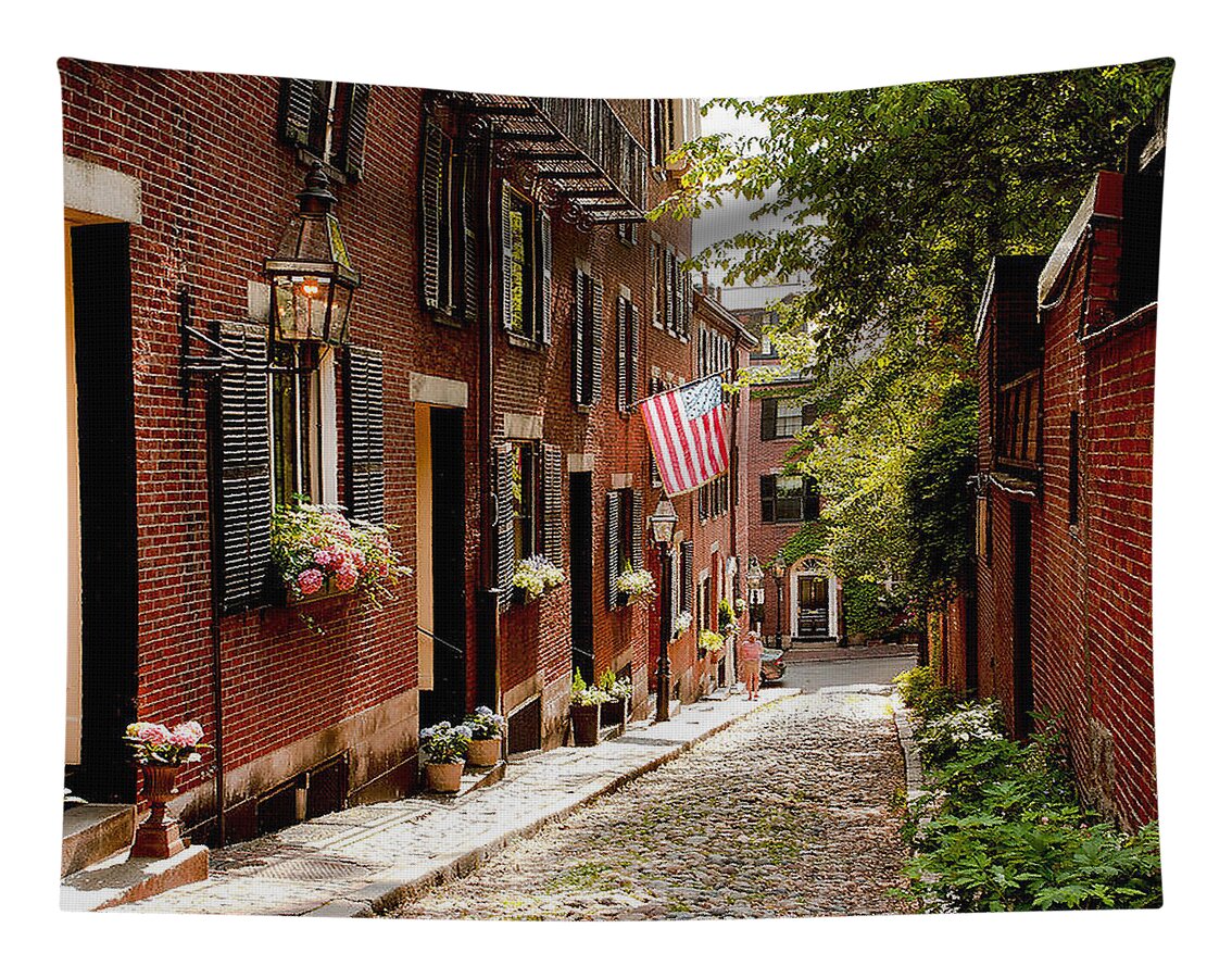 Charming Acorn Street in Boston Tapestry
