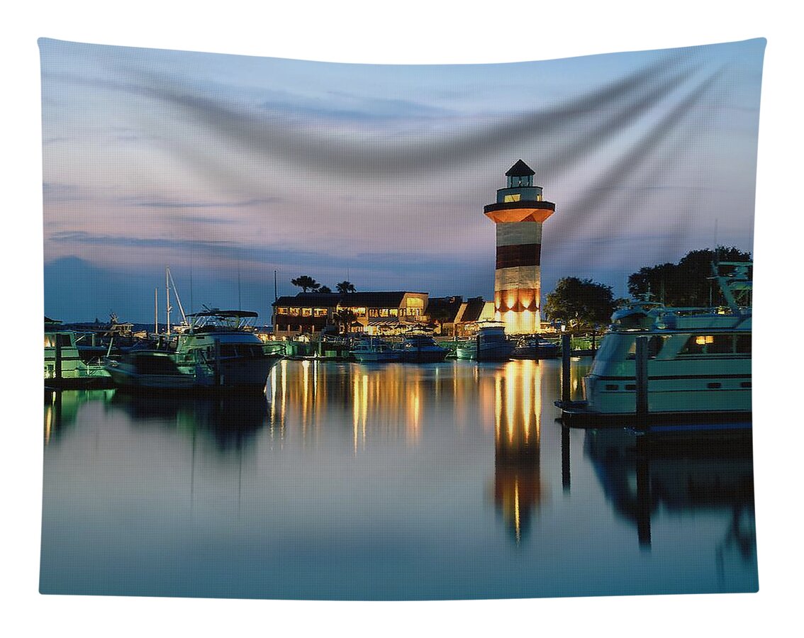 Hilton Head Lighthouse at Dusk Tapestry