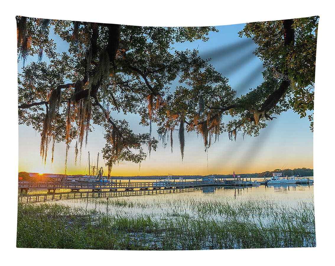 Sunset Over Skull Creek Tapestry