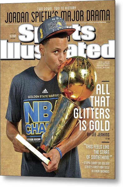 Stephen Curry NBA Champion Celebration Metal Print
