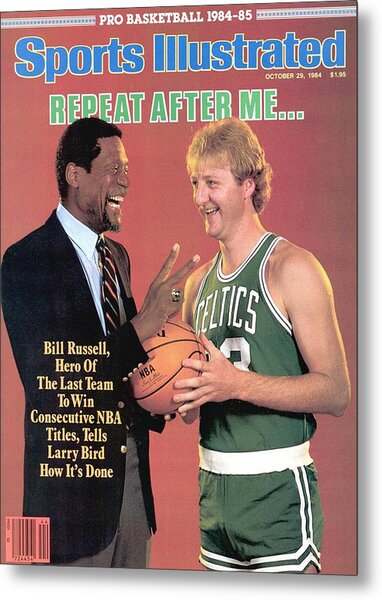 Bill Russell and Larry Bird on Magazine Cover Metal Print
