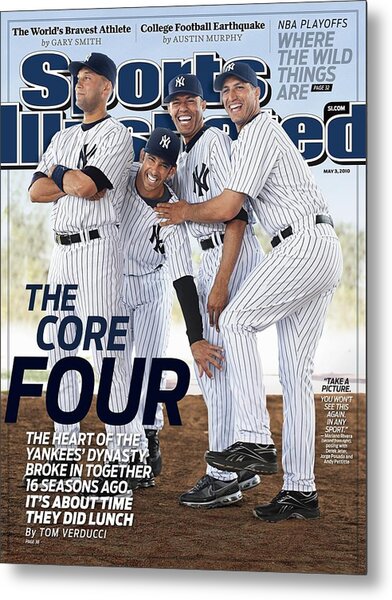 Yankees Core Four Celebrated Metal Print
