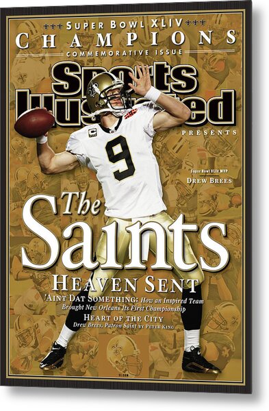 Drew Brees Celebrates Super Bowl Victory Metal Print