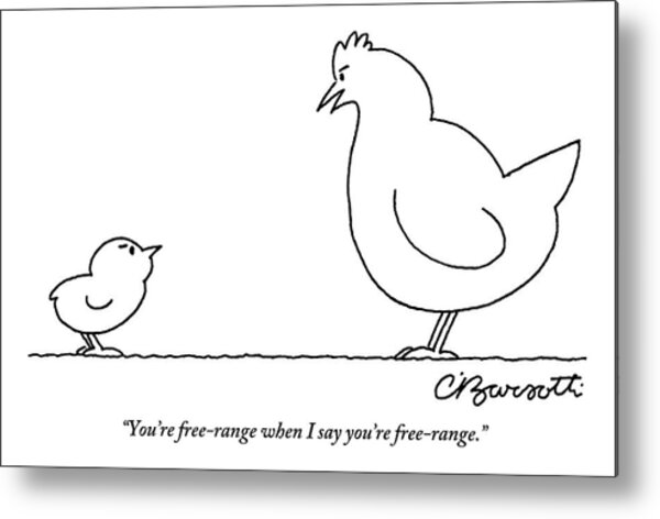 Free-Range Conversation Metal Print