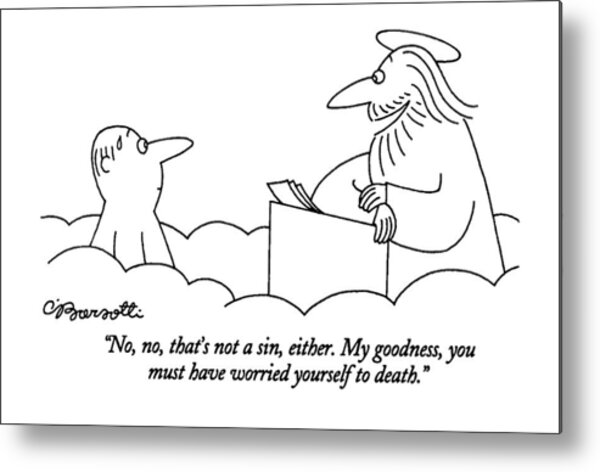 Heavenly Consultation Cartoon Metal Print