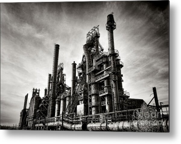 Industrial Steel Mill Structures Metal Print