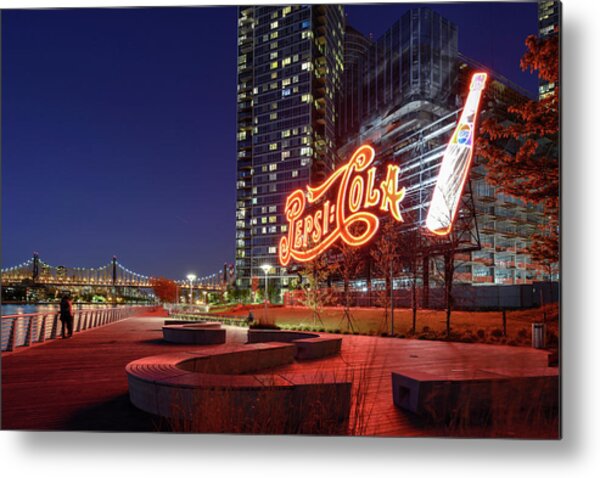 Pepsi Cola Sign, Gantry Plaza, Nyc Metal Print