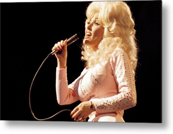 Portrait of a Country Singer Performing Metal Print