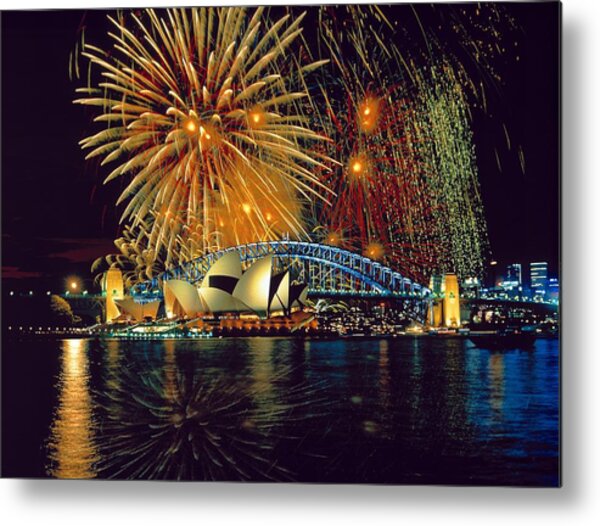 Fireworks Over Sydney Australia Metal Print