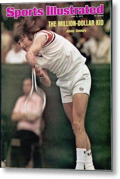 Jimmy Connors in Tennis Action Metal Print