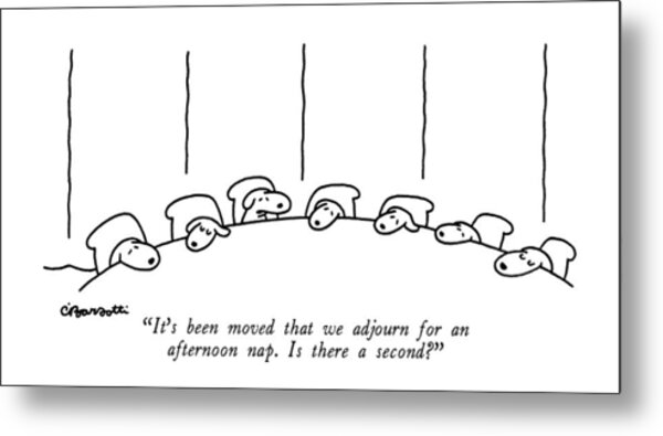 Sheep Discussing Afternoon Nap Metal Print