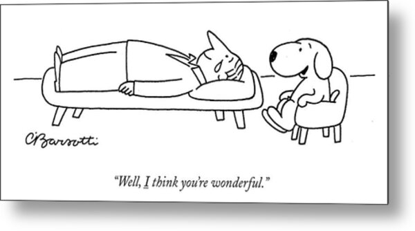 Animal Therapy Session Cartoon Metal Print