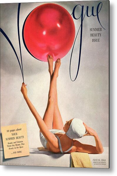 Vintage Vogue Summer Beauty Cover Metal Print