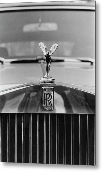 Rolls Royce Emblem on Classic Car Metal Print