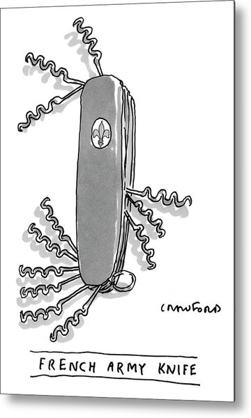 French Army Knife with Corkscrews Metal Print