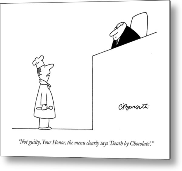 Chocolate Courtroom Cartoon Metal Print