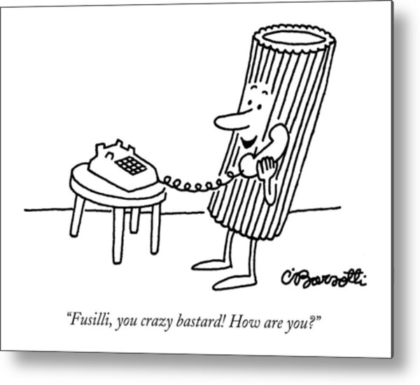 Pasta Phone Call Humor Metal Print