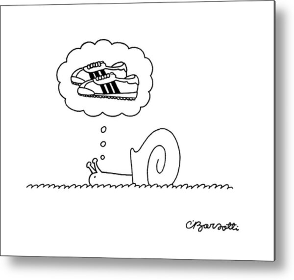 Snail's Dreaming of Fast Sneakers Metal Print