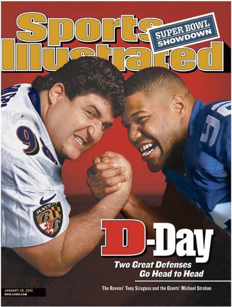 Baltimore Ravens Tony Siragusa And New York Giants Michael Sports Illustrated Cover Poster