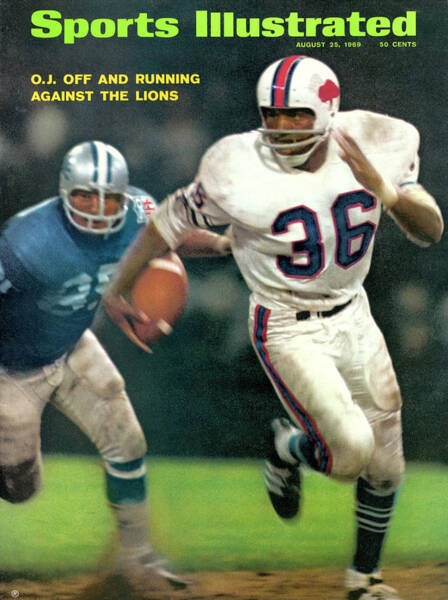 OJ Simpson Running Against the Lions Poster