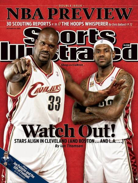 Shaq and LeBron on Sports Illustrated Poster