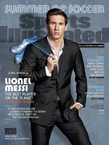 Lionel Messi on Sports Illustrated Cover Poster