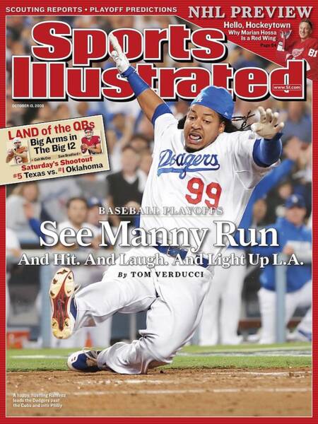 Manny Ramirez Dodgers Playoff Slide Poster