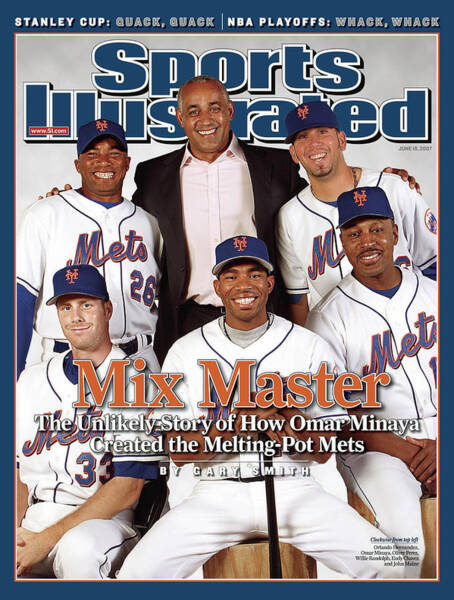 Omar Minaya with Mets Players Poster
