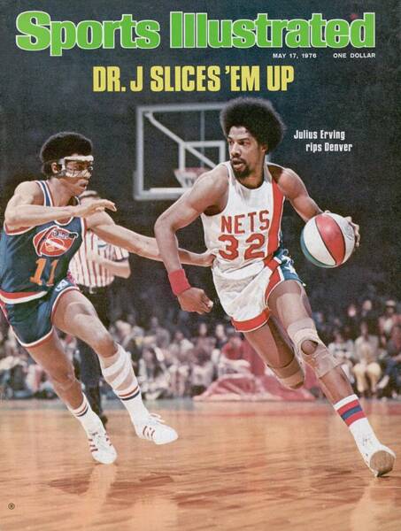 Julius Erving Basketball Action Poster