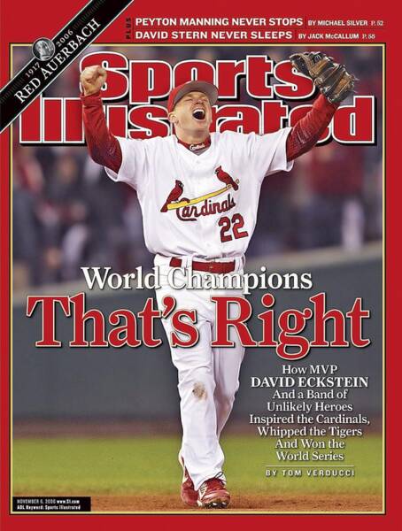 David Eckstein Celebrates Cardinals Victory Poster