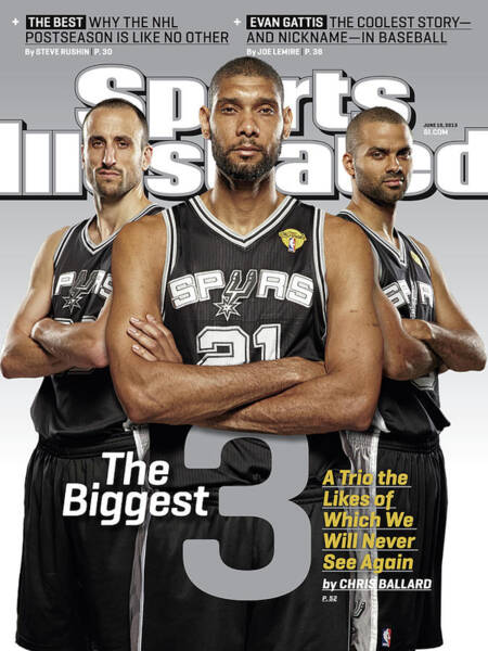 Tim Duncan and Spurs Teammates Poster