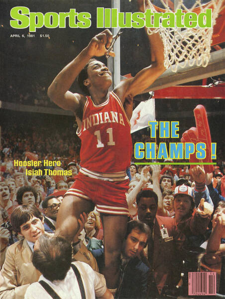 Isiah Thomas Celebrates Championship Win Poster