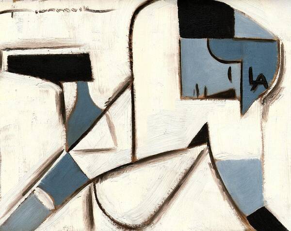 Abstract Geometric Shapes in Blue Poster