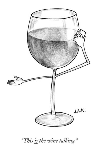 Talking Wine Glass Cartoon Poster