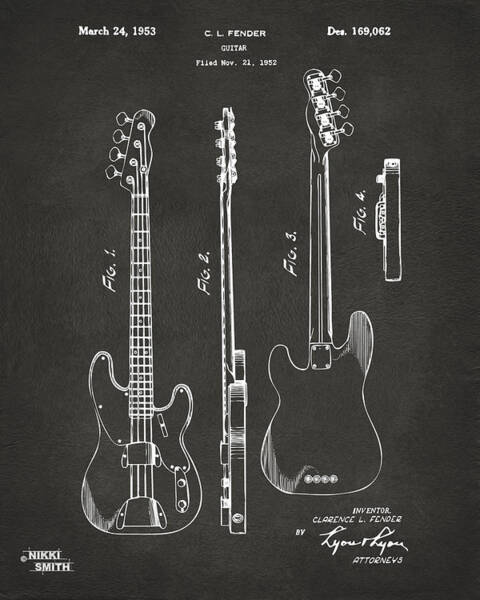 Fender Guitar Patent Drawing Poster