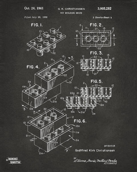 LEGO Brick Patent Diagram Poster