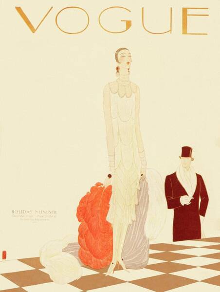 Elegant Vogue Cover with Fashionable Figures Poster