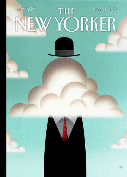 Surreal Man in Clouds Poster