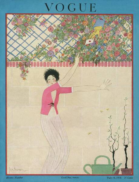 Vogue Cover with Woman in Pink Top Poster