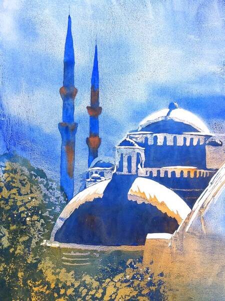 Blue Mosque In Blues Poster