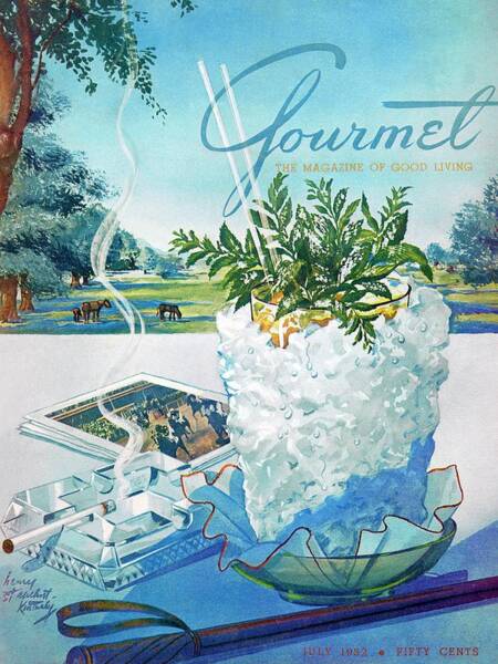 Summer Cocktail Scene with Magazines Poster