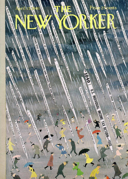 New Yorker Tax Day Cover 1961 Poster